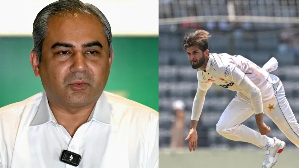 Mohsin Naqvi and Shaheen Afridi [Source: AFP]